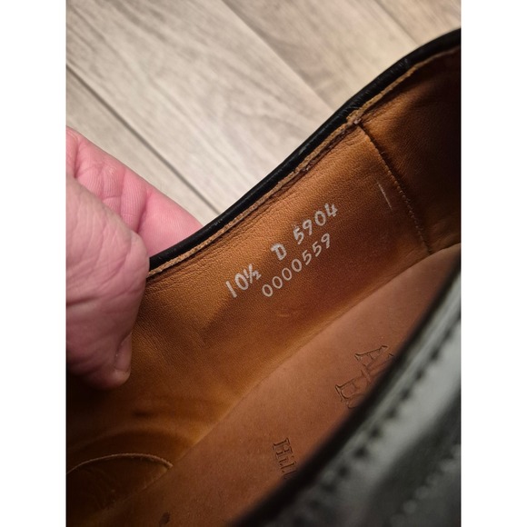 Allen Edmonds Hillcrest Mens Black Leather Apron‎ Toe Derby Dress Shoes 10.5 D main image 10
